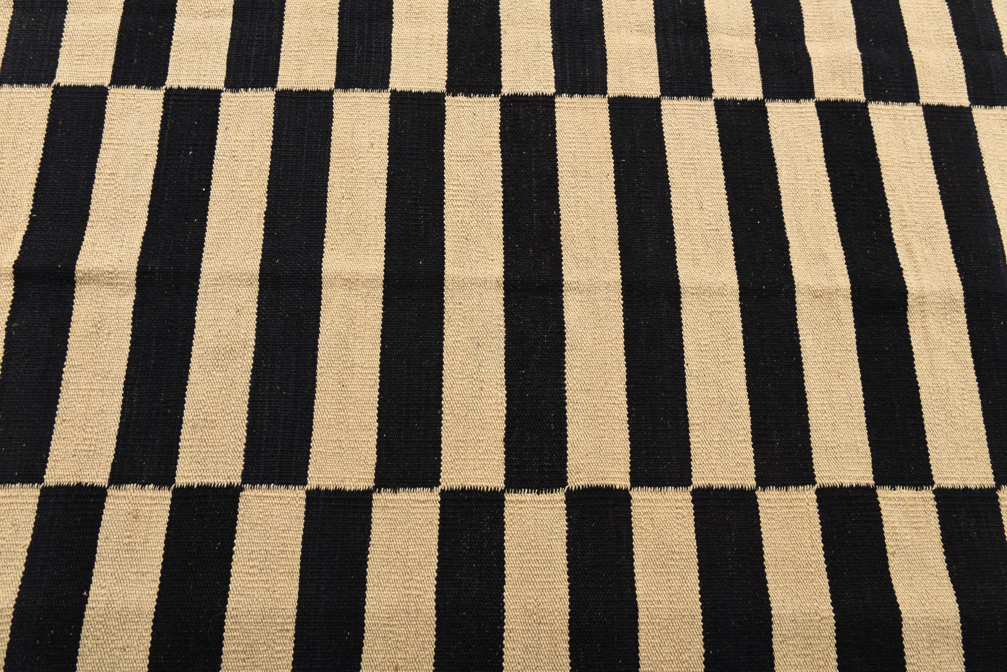 4' 2 x 5' 10 Hand Woven Kilim Modern Wool Rug