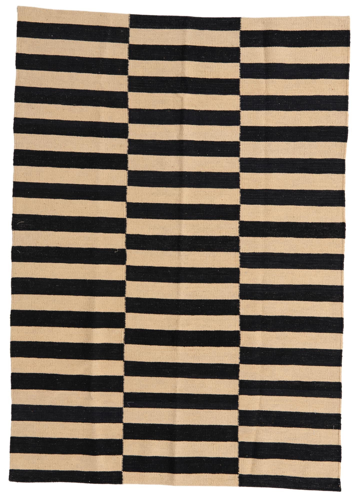 4' 2 x 5' 10 Hand Woven Kilim Modern Wool Rug