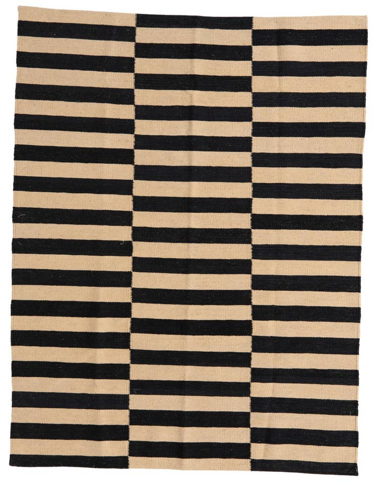 Detail image of 4' 2 x 5' 10 Hand Woven Kilim Modern Wool Rug