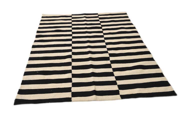 4' 3 x 6' Hand Woven Kilim Modern Wool Rug