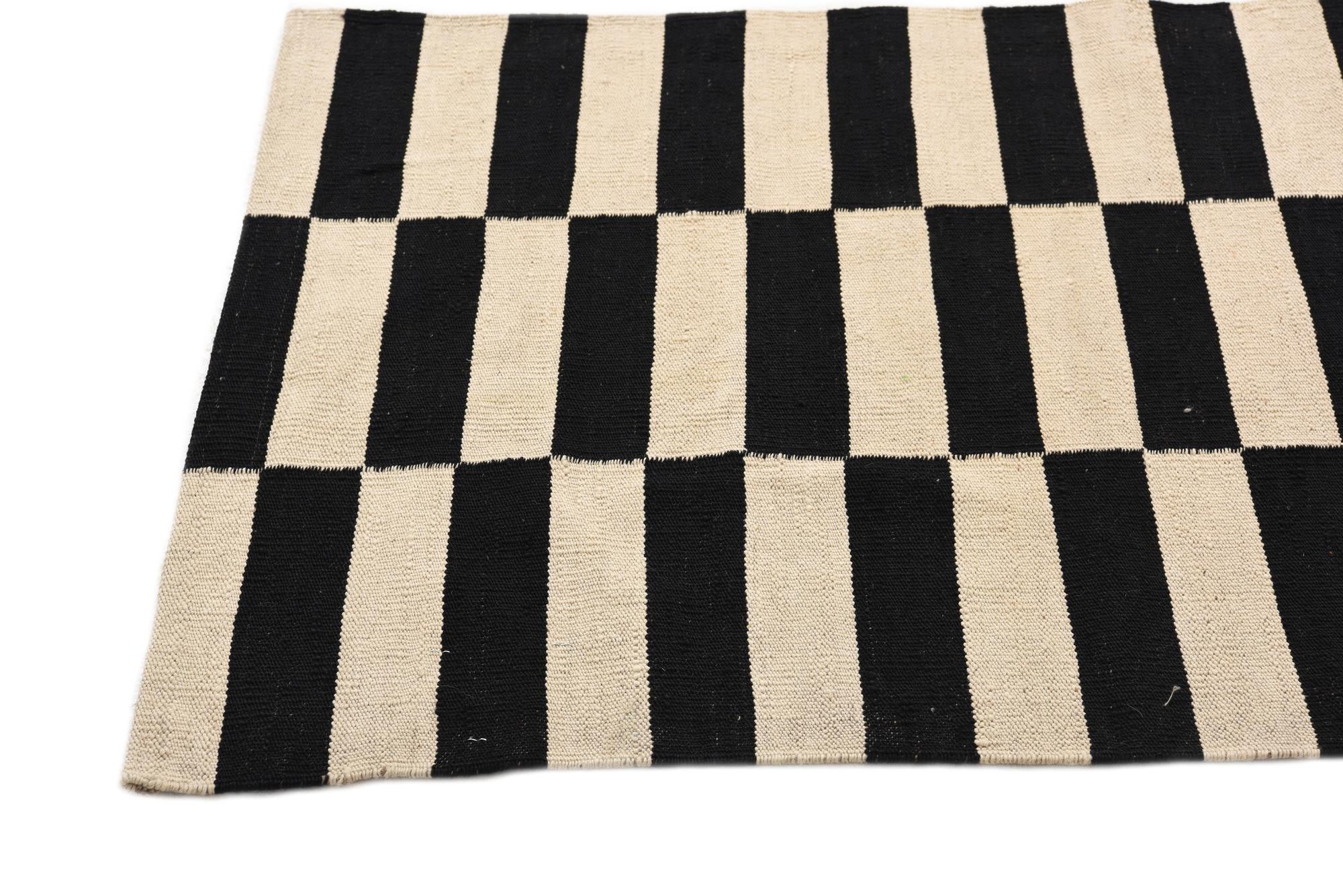 2' 8 x 3' 11 Hand Woven Kilim Modern Wool Rug
