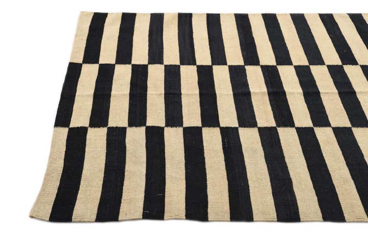 3' 4 x 4' 10 Hand Woven Kilim Modern Wool Rug