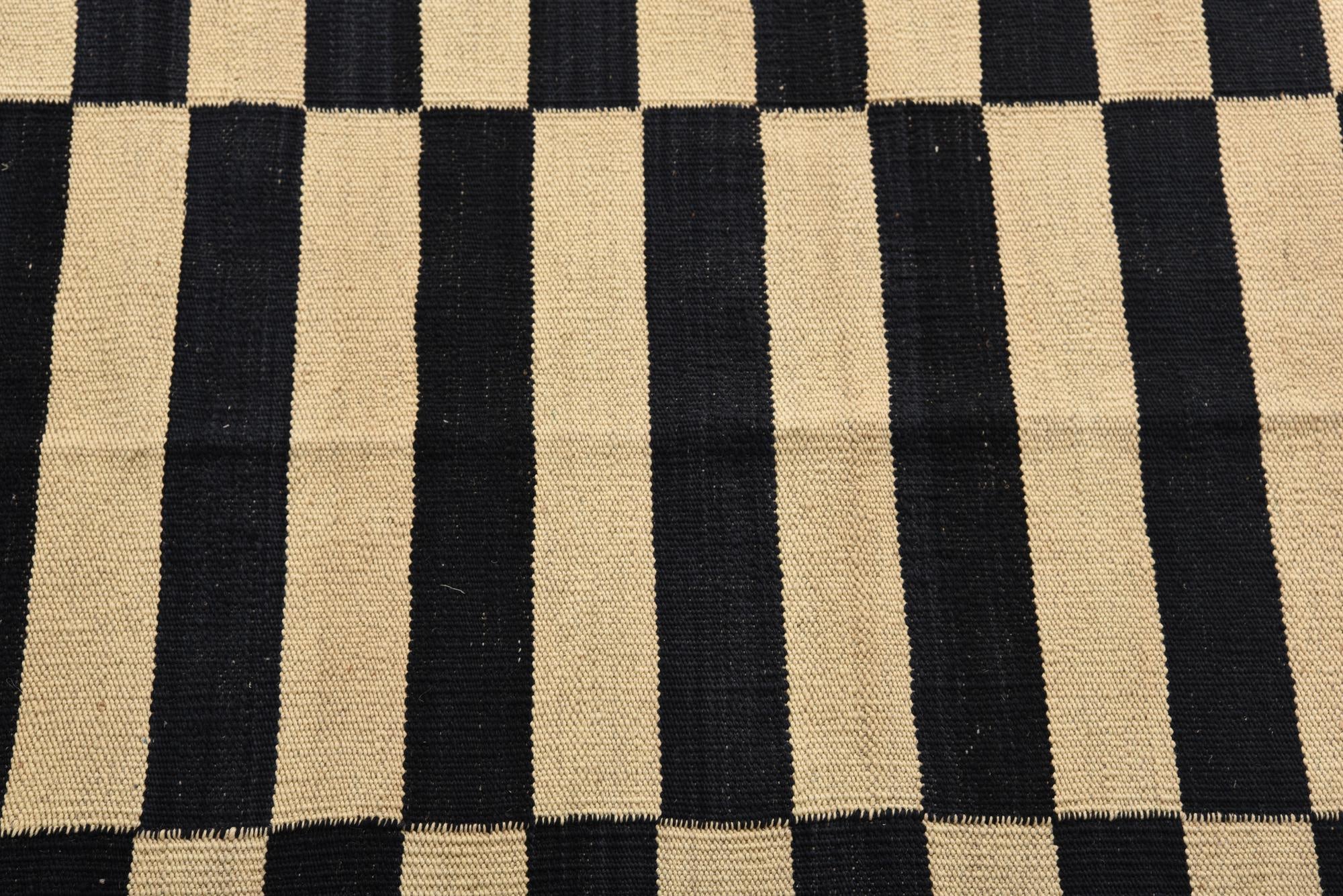 3' 4 x 4' 10 Hand Woven Kilim Modern Wool Rug