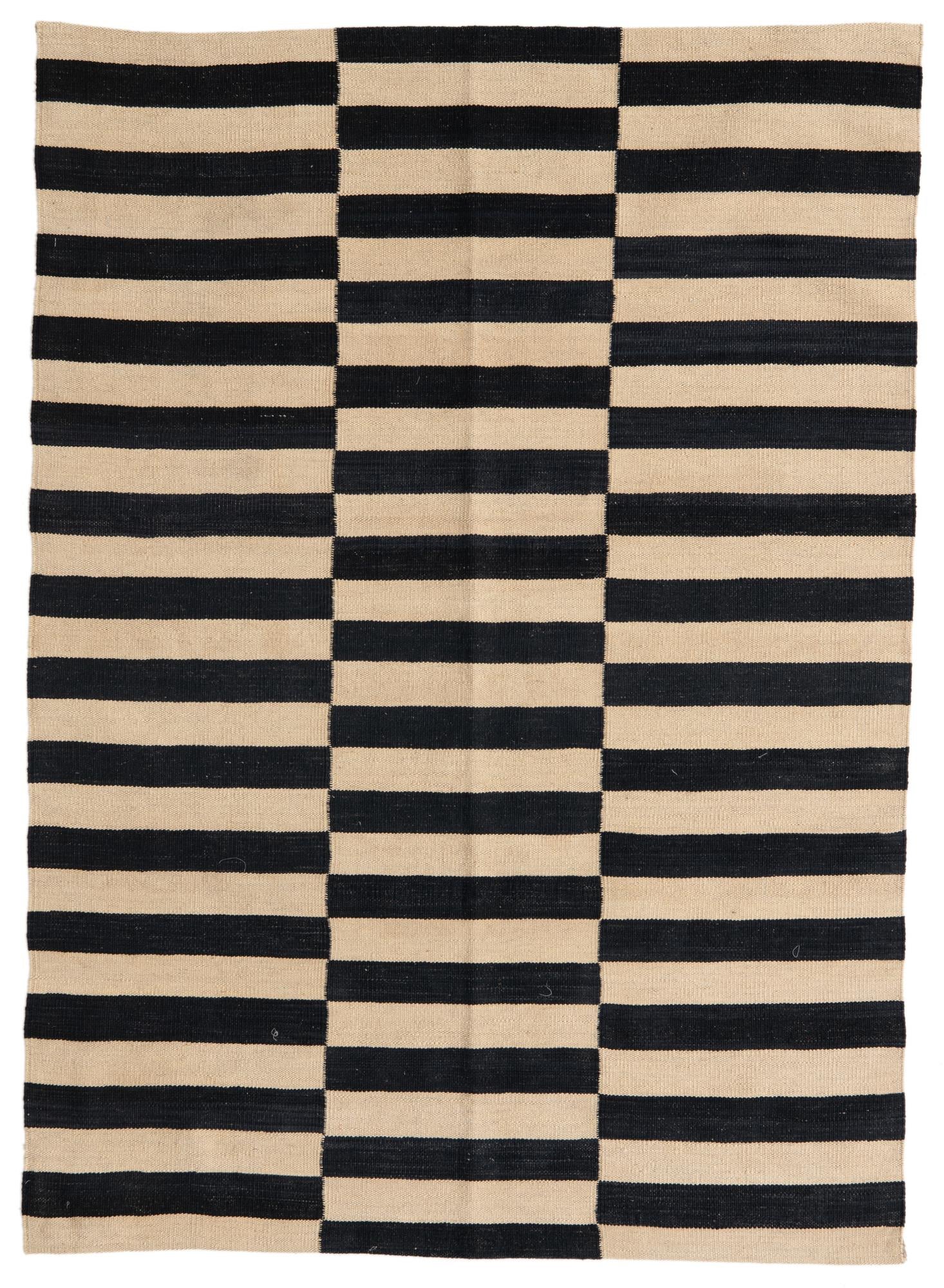 3' 4 x 4' 10 Hand Woven Kilim Modern Wool Rug