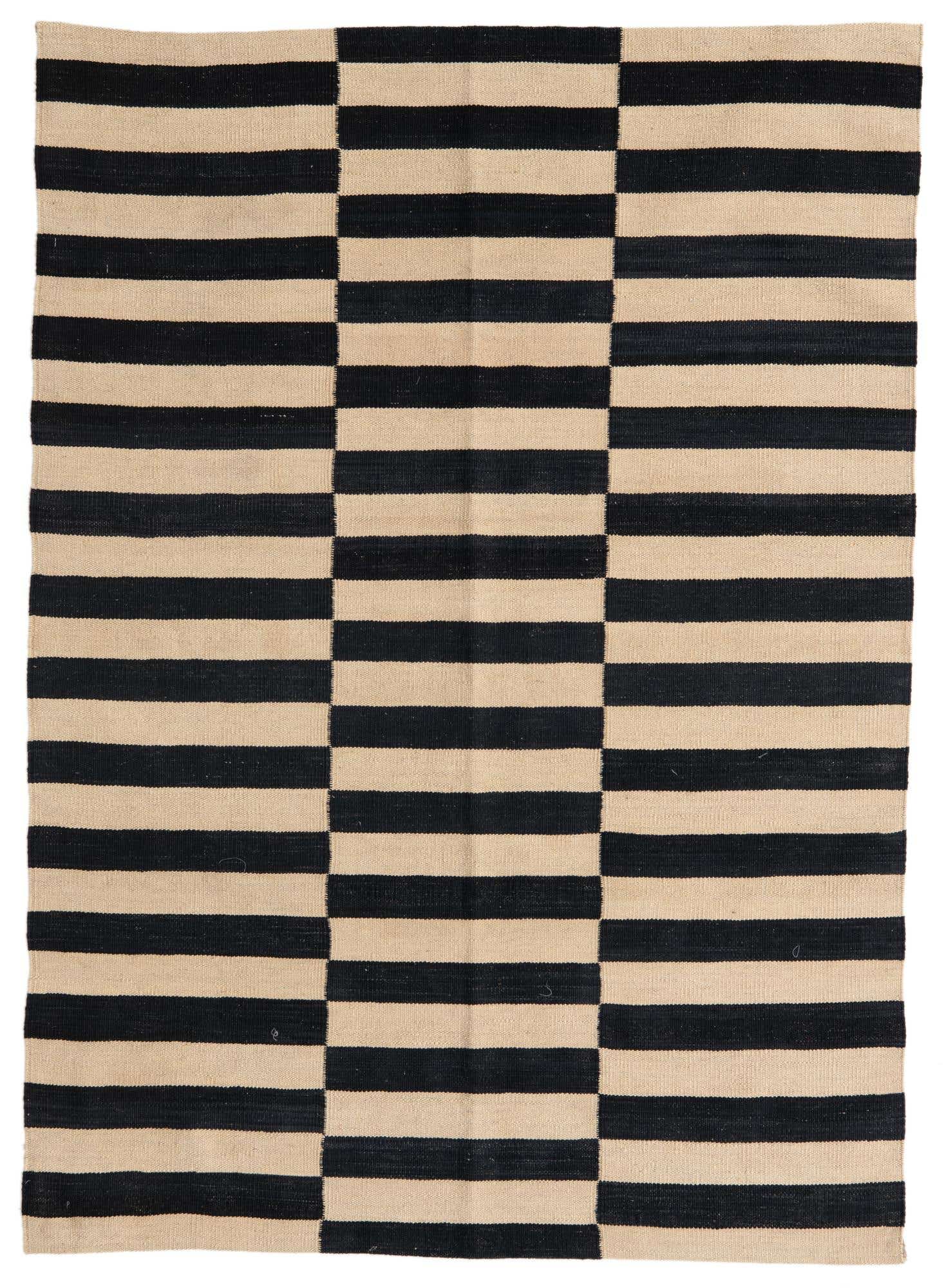 3' 4 x 4' 10 Hand Woven Kilim Modern Wool Rug
