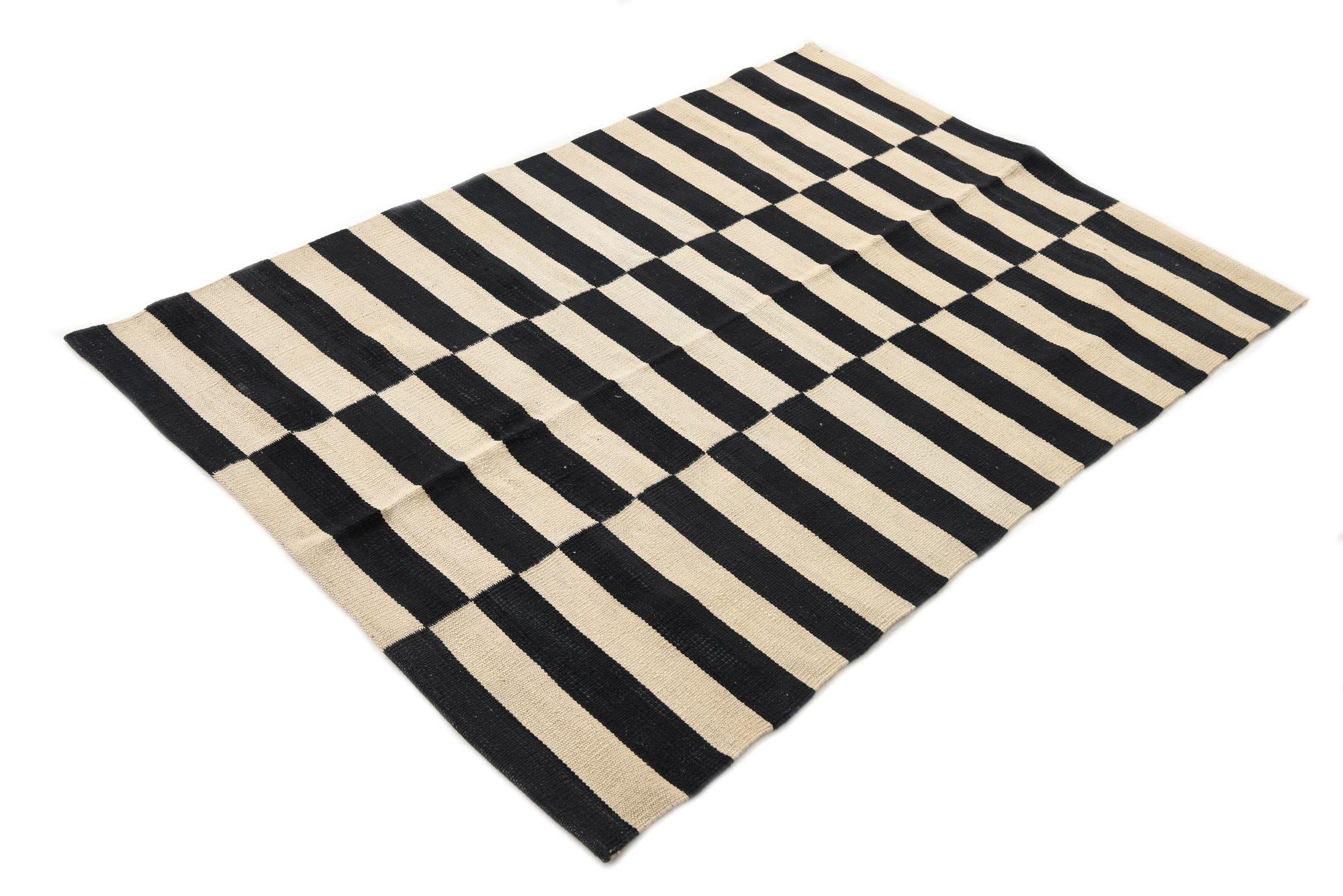 3' 3 x 4' 11 Hand Woven Kilim Modern Wool Rug