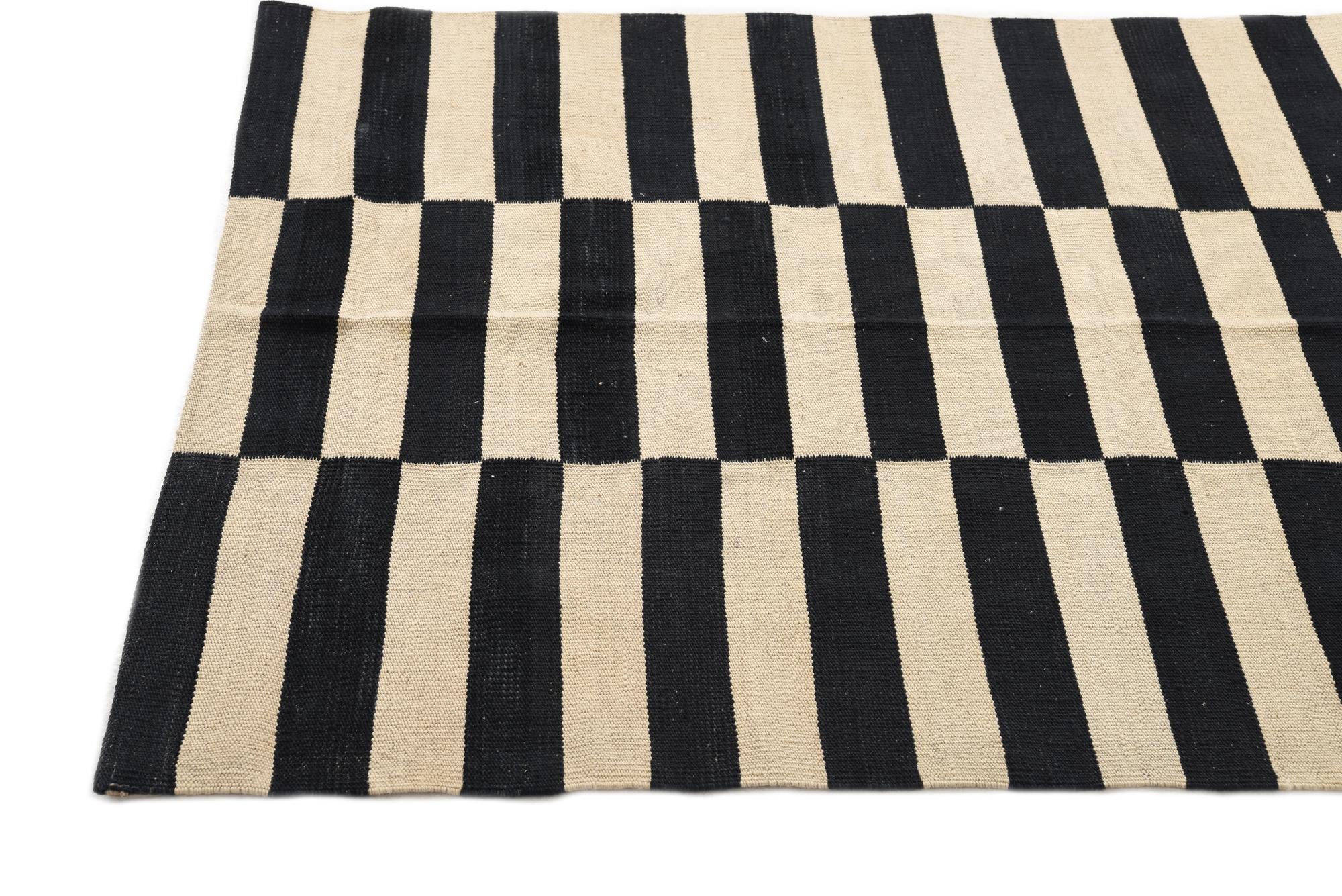 3' 3 x 4' 11 Hand Woven Kilim Modern Wool Rug