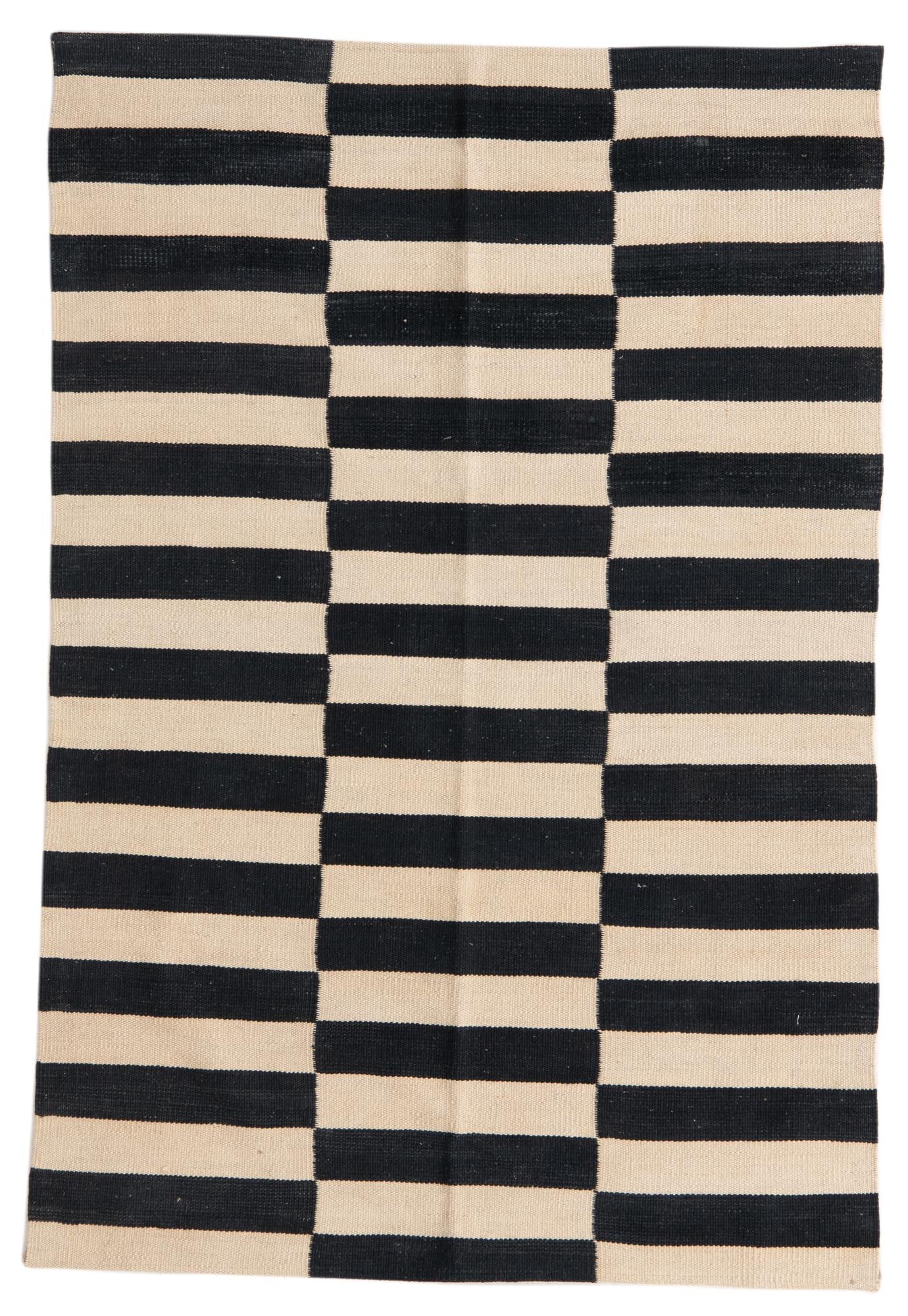 3' 3 x 4' 11 Hand Woven Kilim Modern Wool Rug