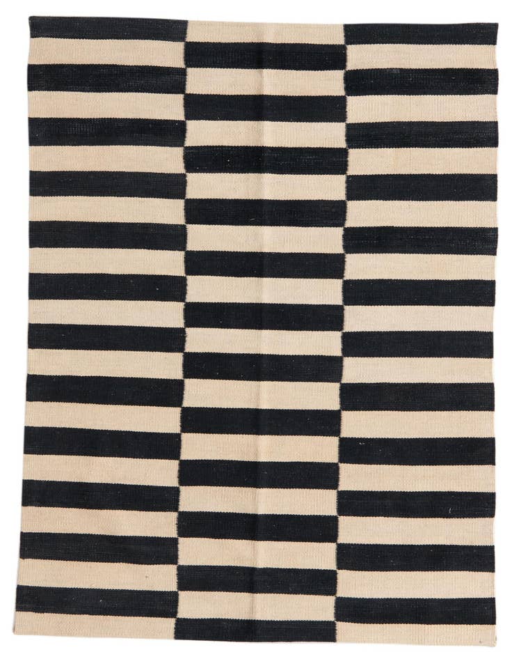 Detail image of 3' 3 x 4' 11 Hand Woven Kilim Modern Wool Rug