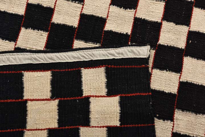 4' 5 x 5' 10 Hand Woven Kilim Modern Wool Rug