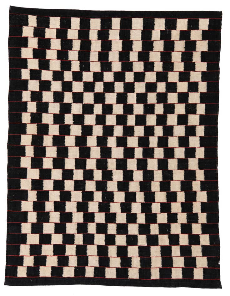 Detail image of 4' 5 x 5' 10 Hand Woven Kilim Modern Wool Rug