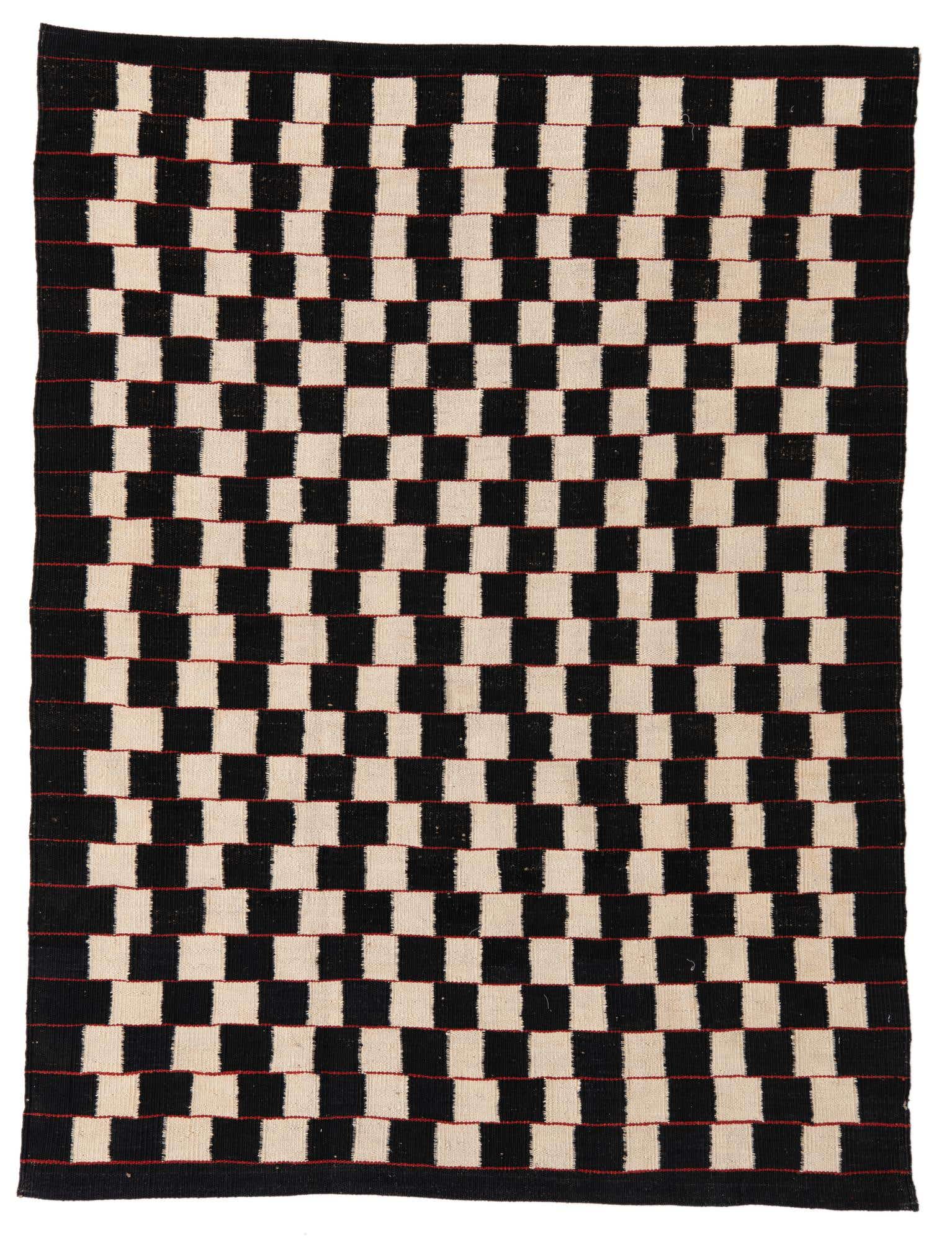 4' 5 x 5' 10 Hand Woven Kilim Modern Wool Rug