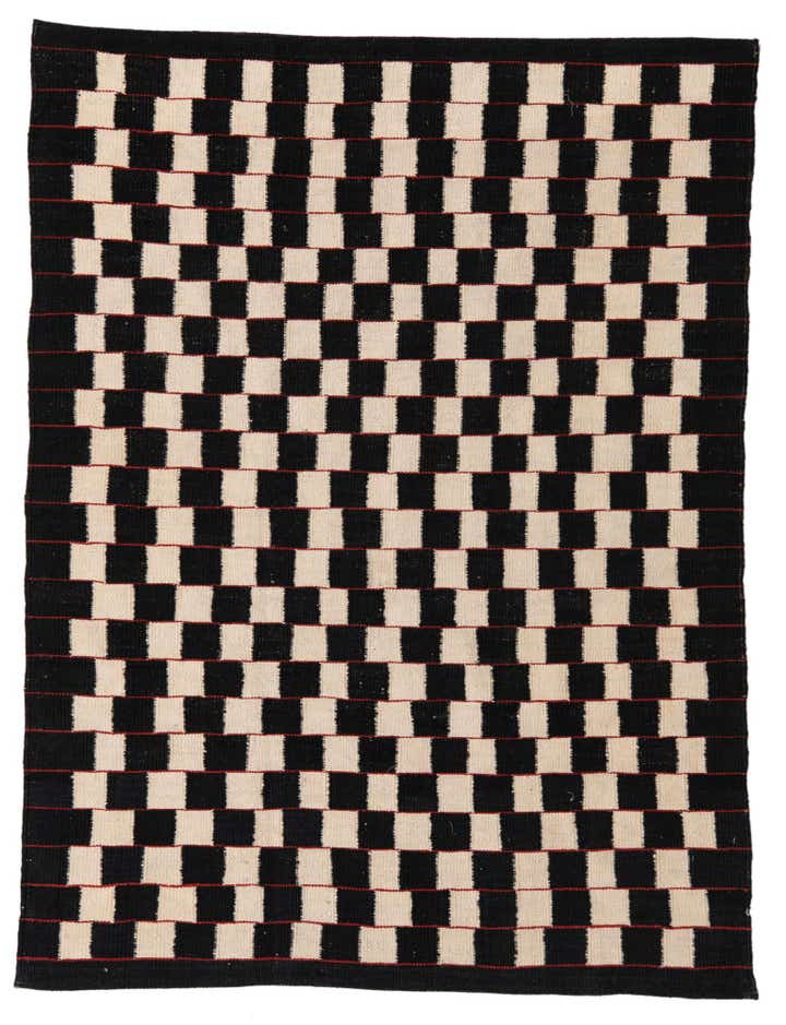 4' 5 x 5' 10 Hand Woven Kilim Modern Wool Rug