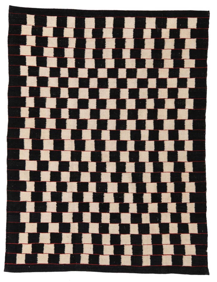 Detail image of 4' 5 x 5' 10 Hand Woven Kilim Modern Wool Rug