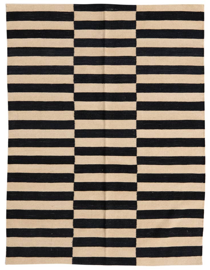 Detail image of 4' 2 x 5' 9 Hand Woven Kilim Modern Wool Rug