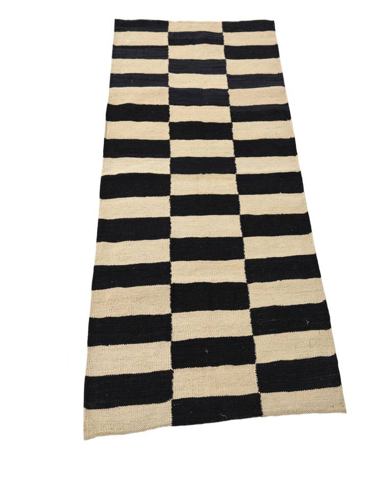 Detail image of 2' 7 x 4'  Hand Woven Kilim Modern Wool Rug