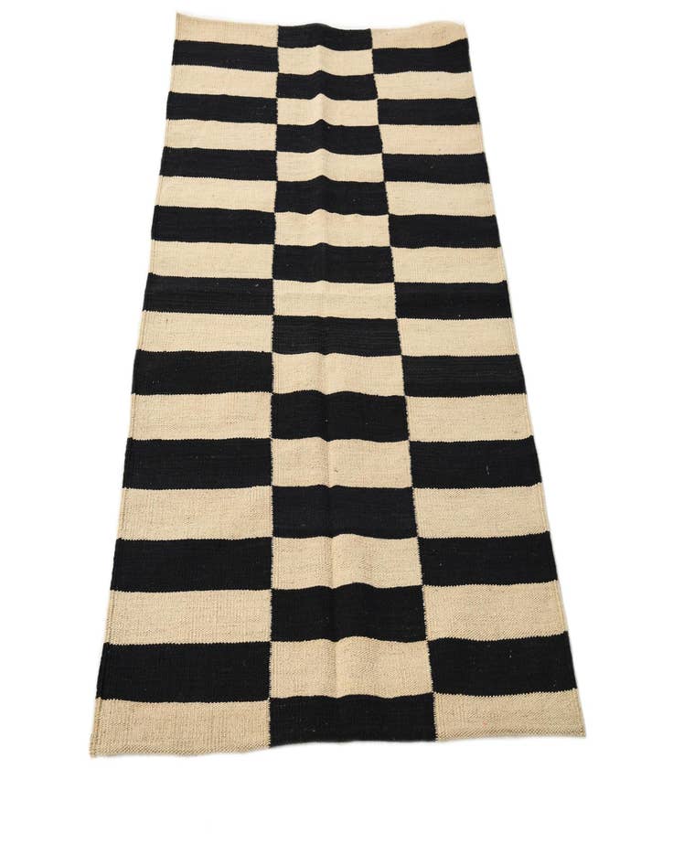 Detail image of 2' 8 x 3' 10 Hand Woven Kilim Modern Wool Rug