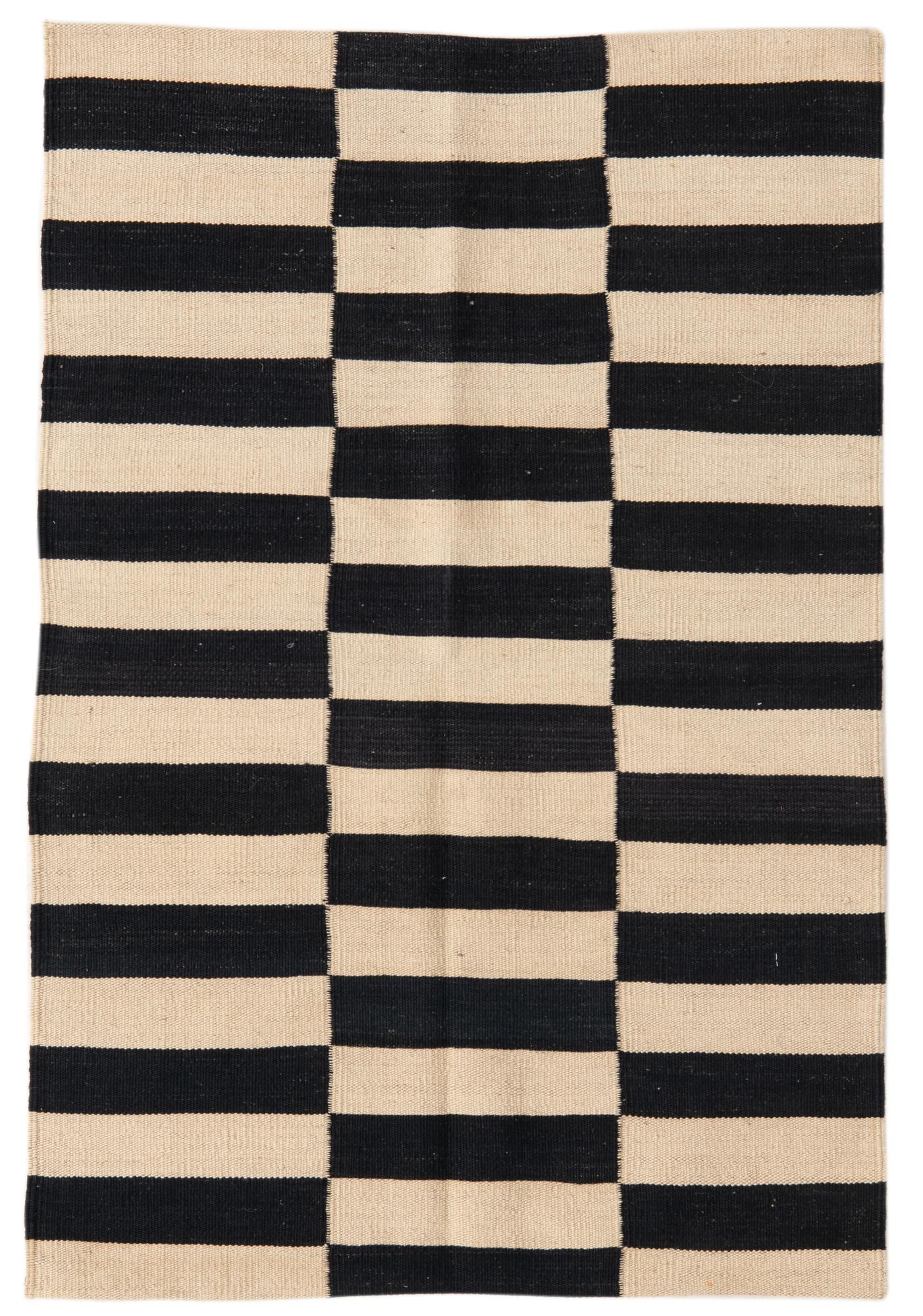 2' 8 x 3' 10 Hand Woven Kilim Modern Wool Rug