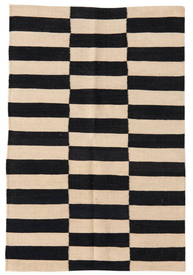 Detail image of 2' 8 x 3' 10 Hand Woven Kilim Modern Wool Rug