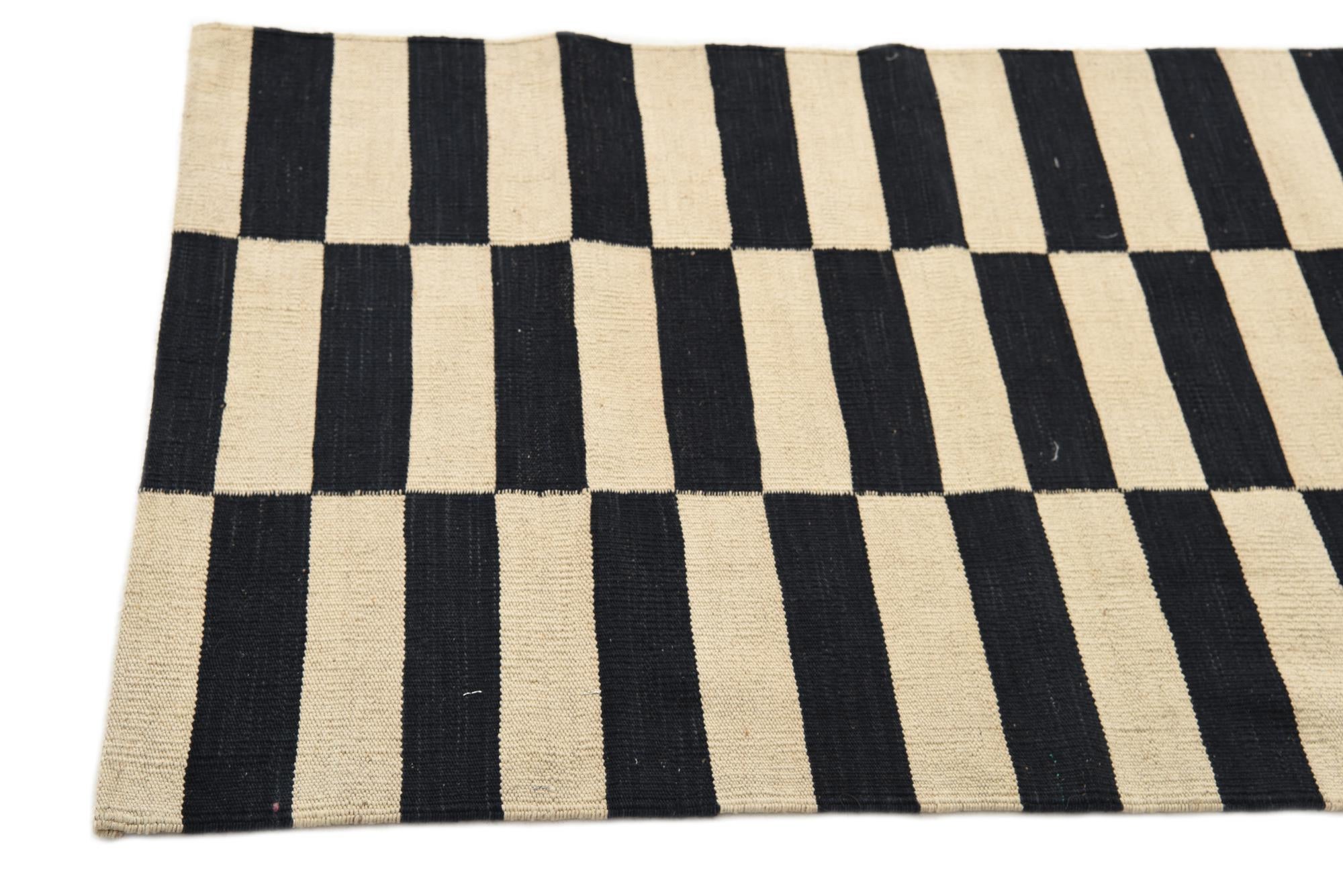 2' 8 x 3' 11 Hand Woven Kilim Modern Wool Rug