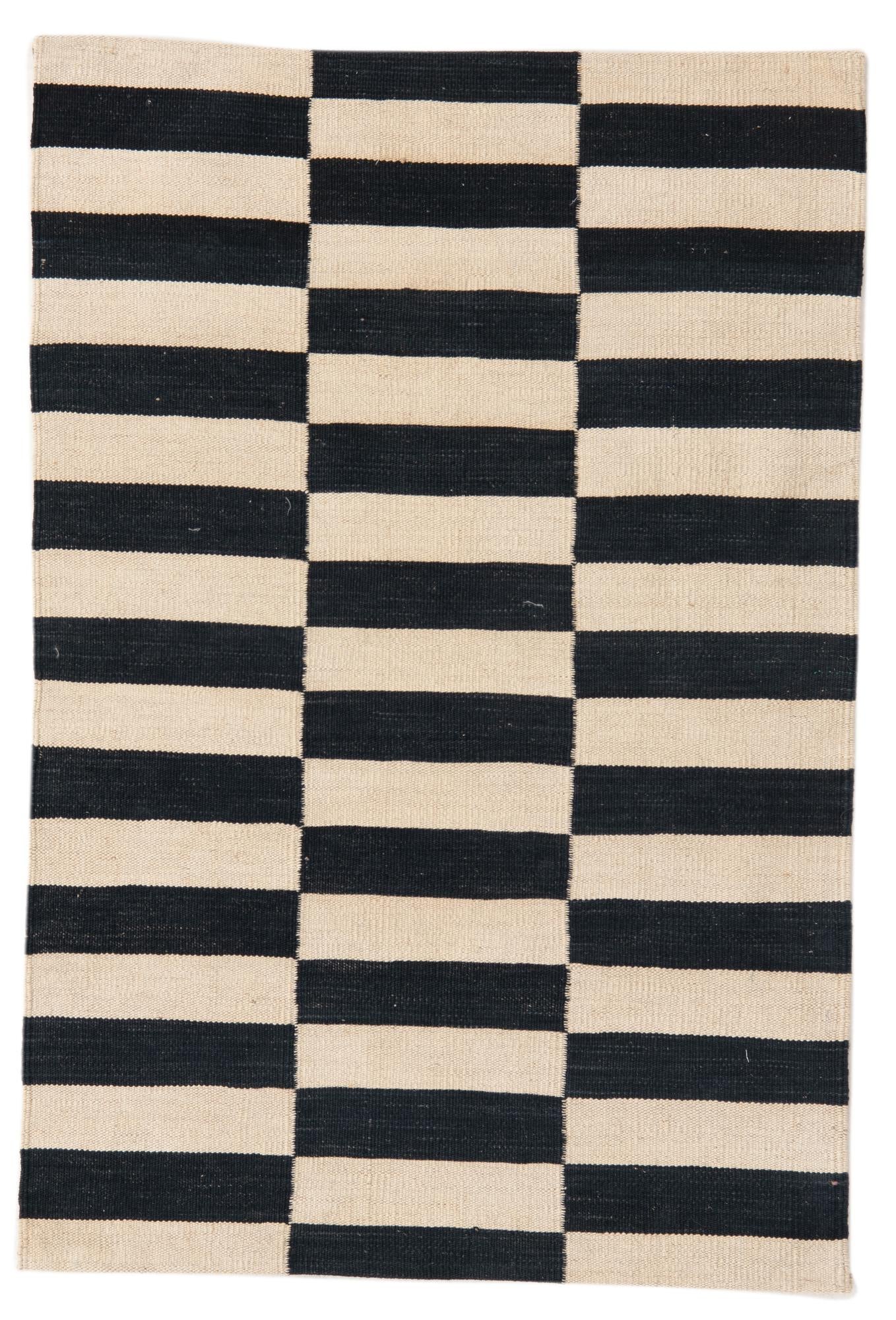 2' 8 x 3' 11 Hand Woven Kilim Modern Wool Rug