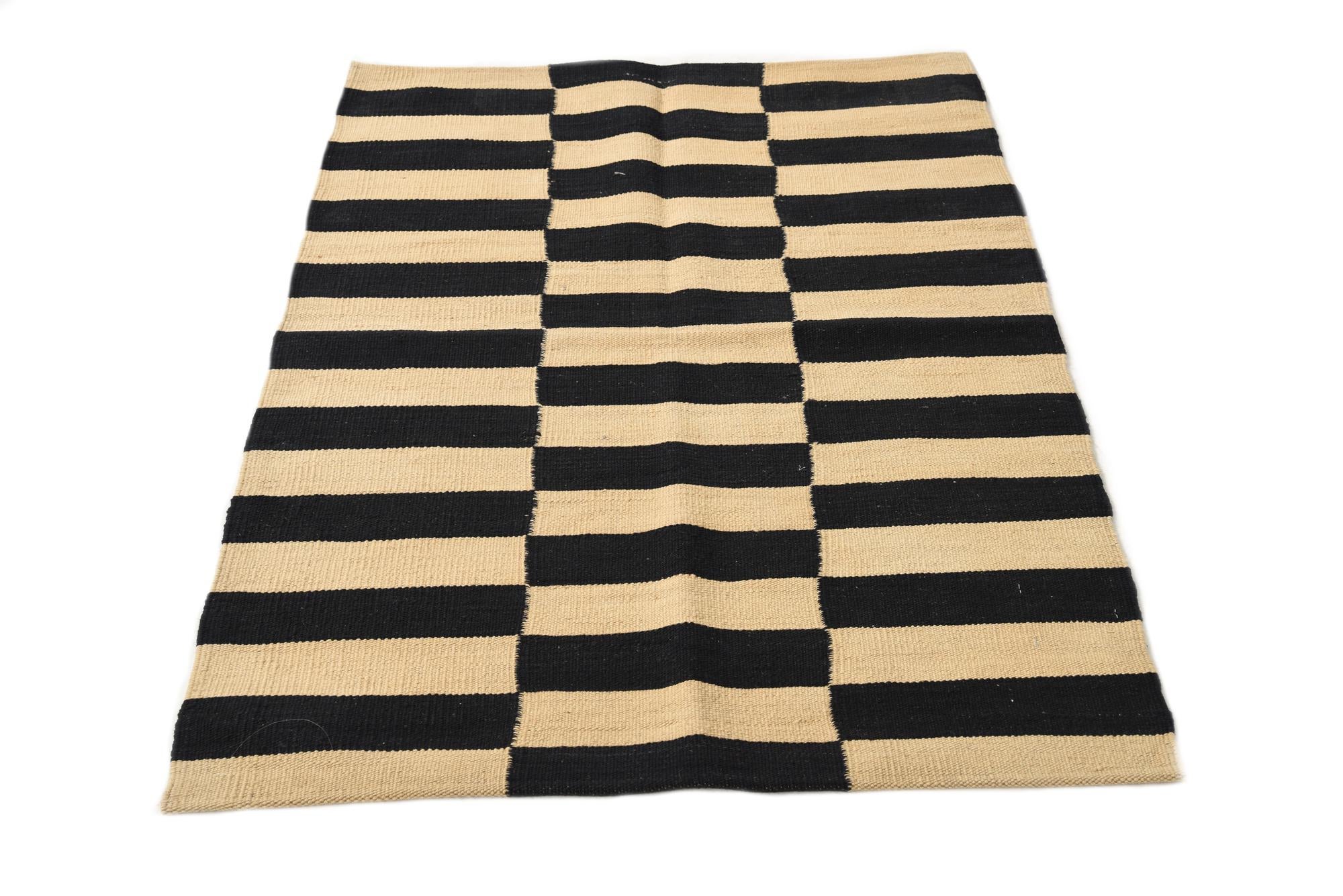 2' 8 x 3' 11 Hand Woven Kilim Modern Wool Rug