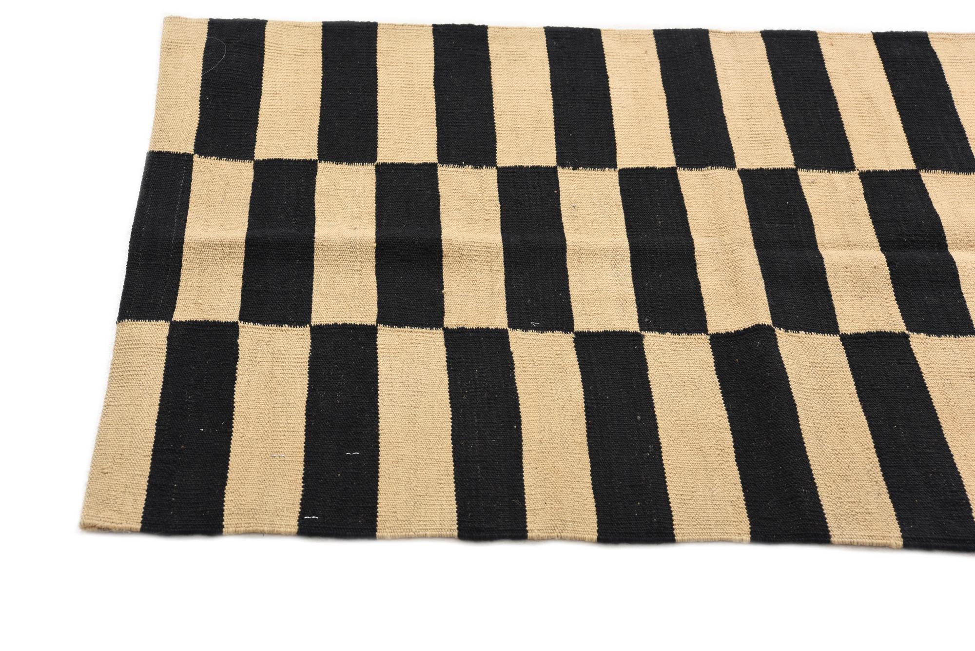 2' 8 x 3' 11 Hand Woven Kilim Modern Wool Rug