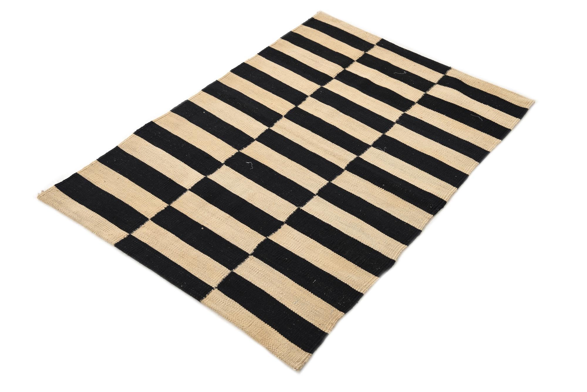 2' 8 x 3' 11 Hand Woven Kilim Modern Wool Rug