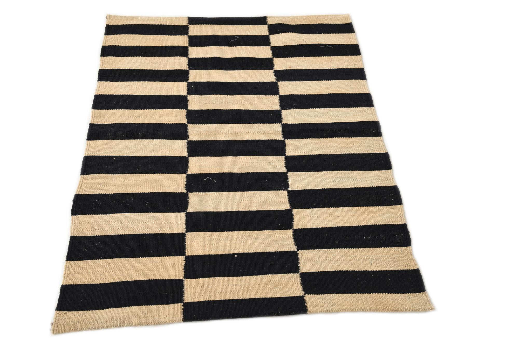 2' 8 x 3' 11 Hand Woven Kilim Modern Wool Rug