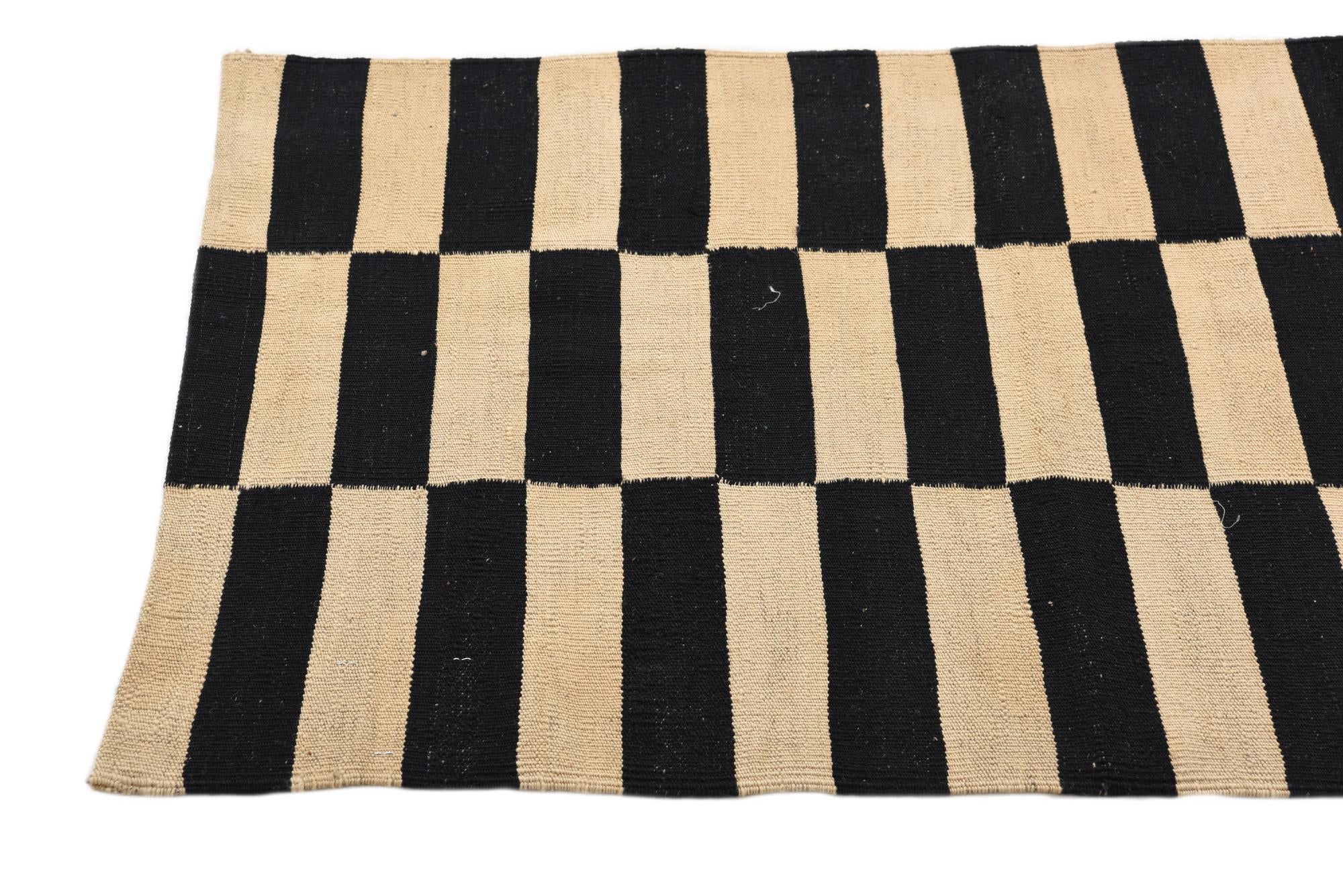 2' 8 x 3' 11 Hand Woven Kilim Modern Wool Rug