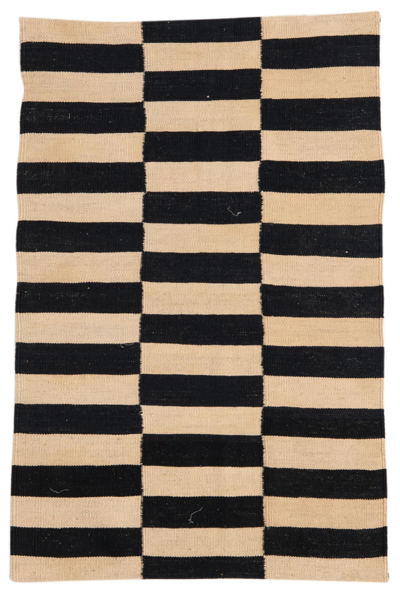 2' 8 x 3' 11 Hand Woven Kilim Modern Wool Rug