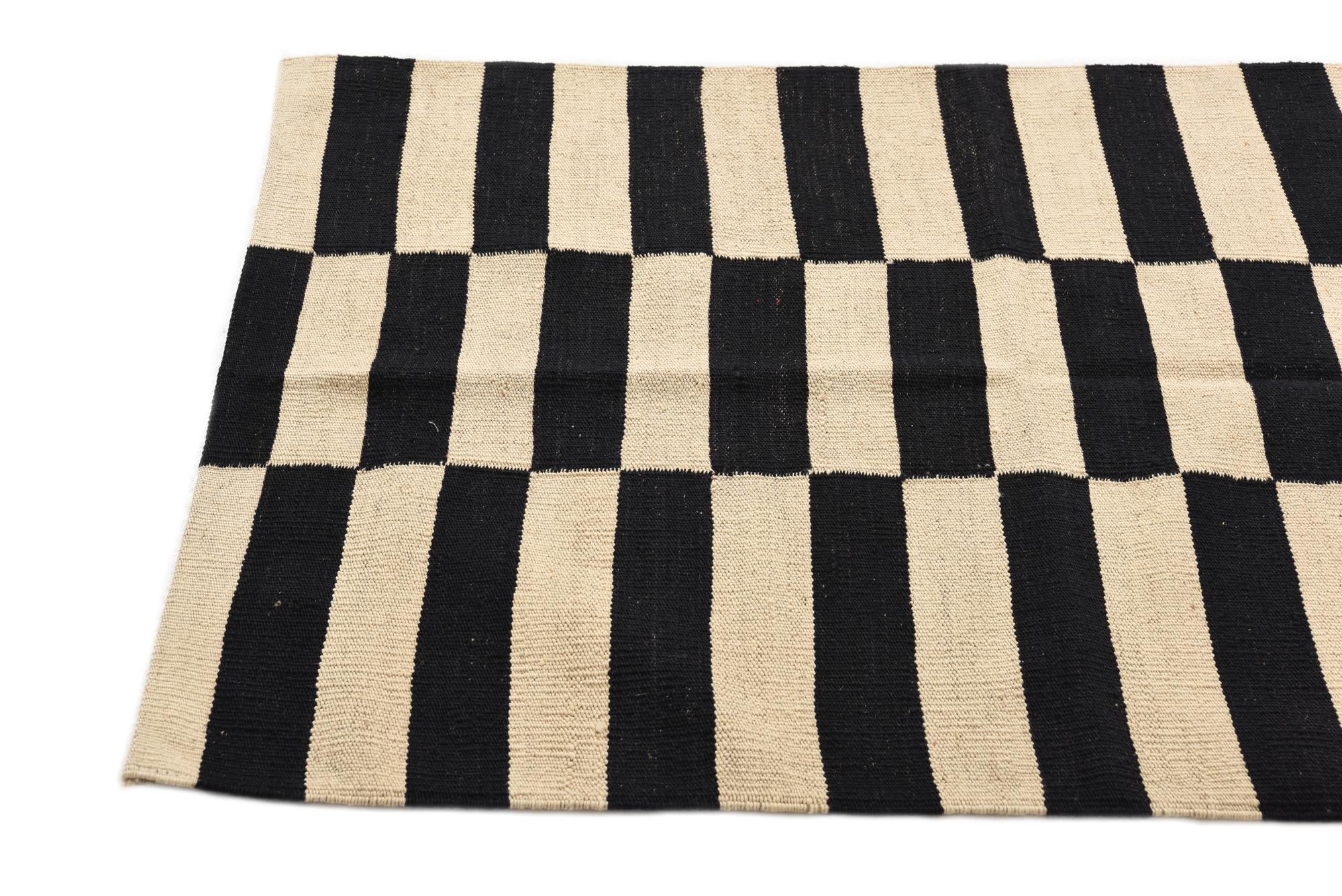2' 8 x 3' 10 Hand Woven Kilim Modern Wool Rug