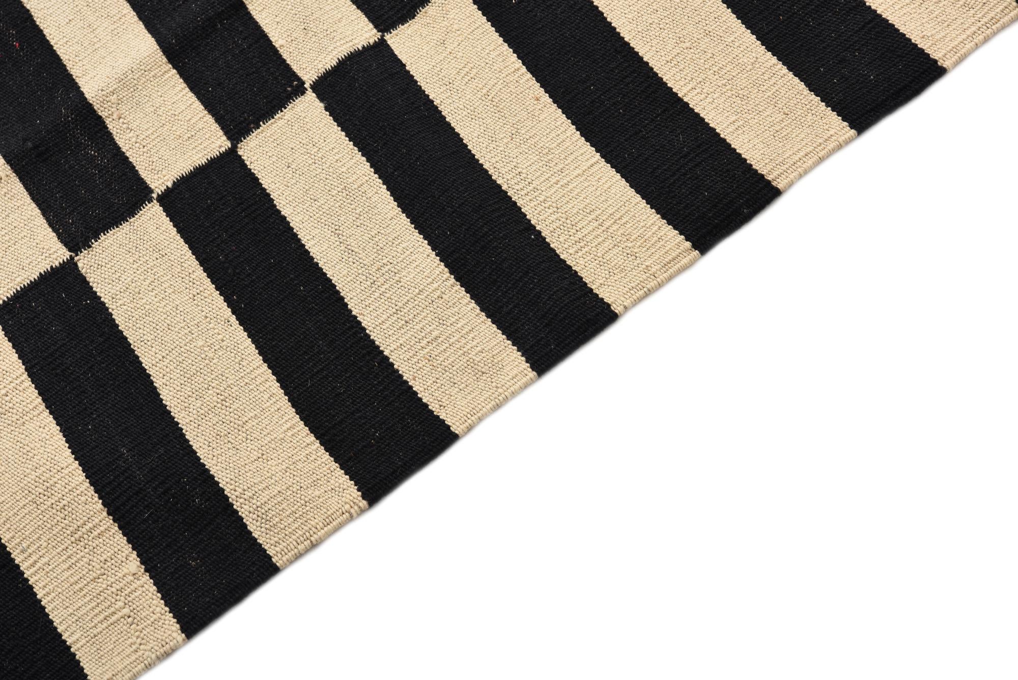 2' 8 x 3' 10 Hand Woven Kilim Modern Wool Rug