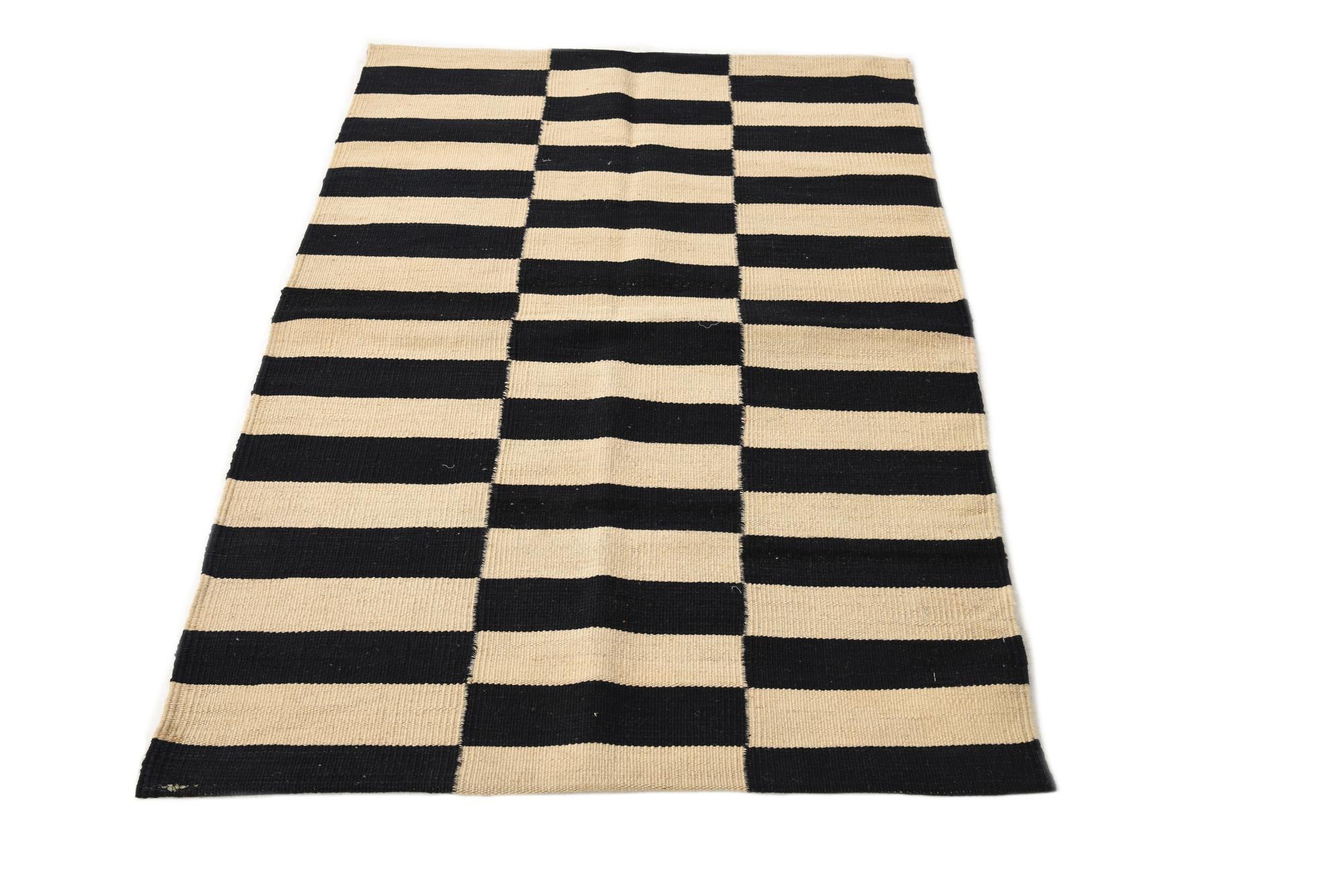 2' 7 x 3' 10 Hand Woven Kilim Modern Wool Rug