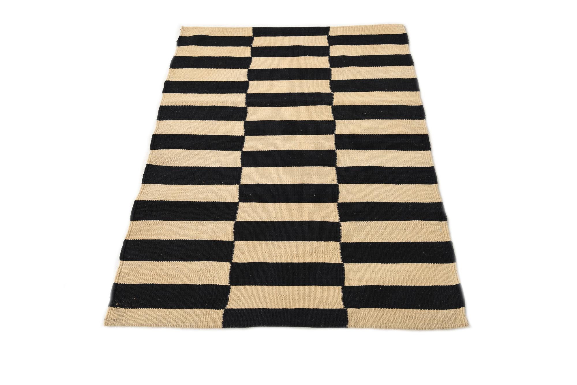 2' 8 x 3' 10 Hand Woven Kilim Modern Wool Rug