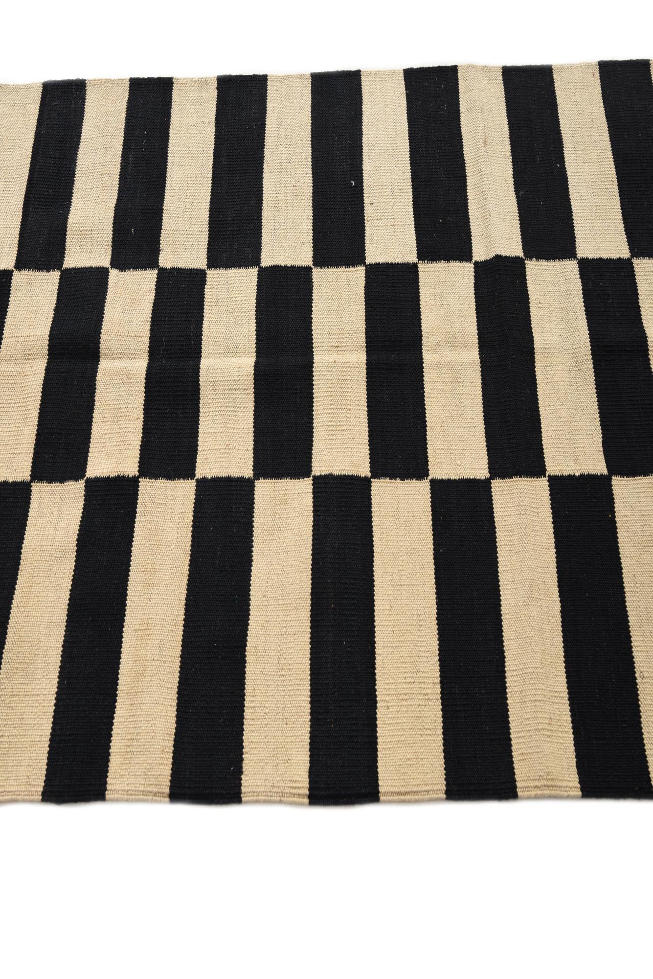 3' 4 x 4' 11 Hand Woven Kilim Modern Wool Rug