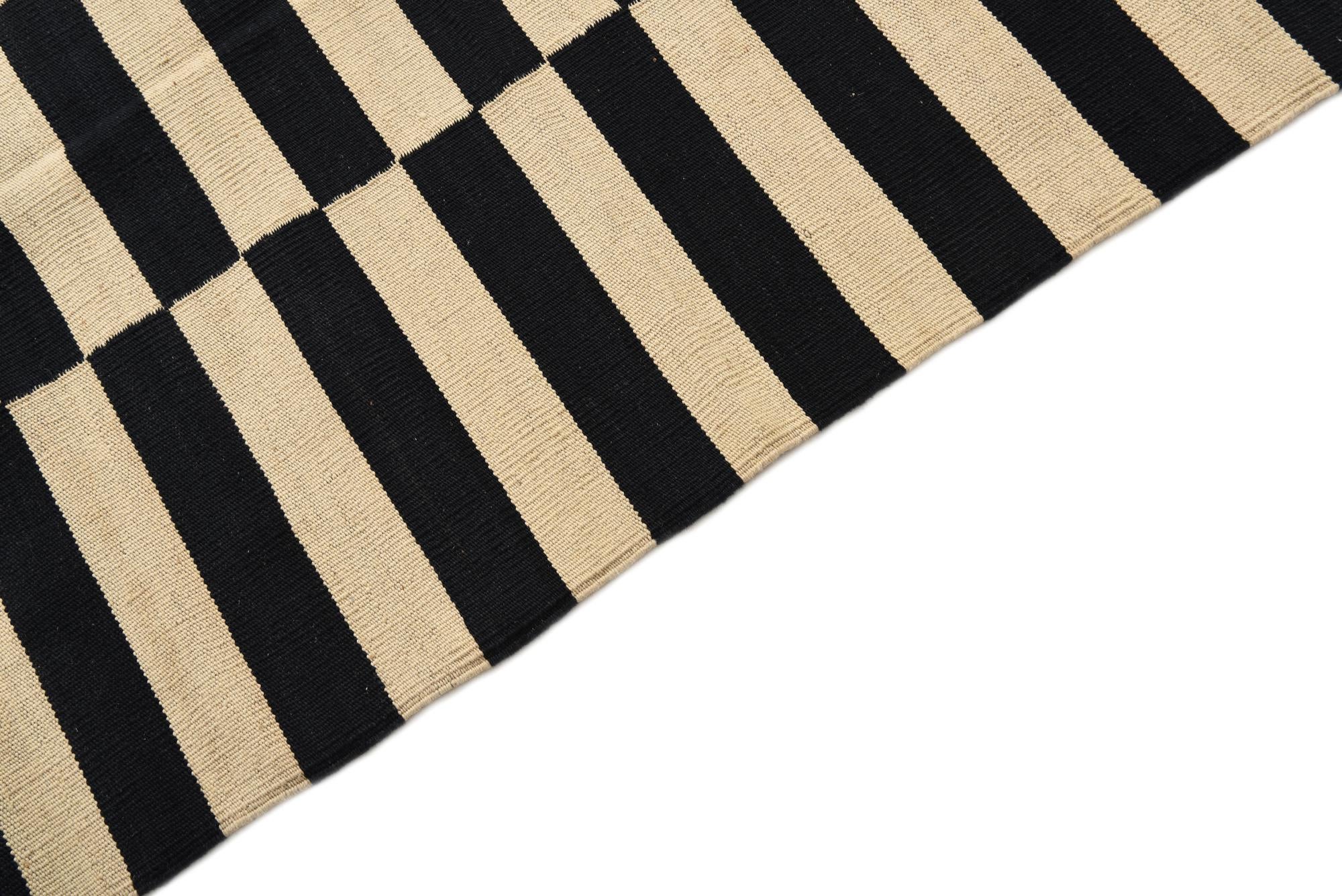 3' 4 x 4' 11 Hand Woven Kilim Modern Wool Rug