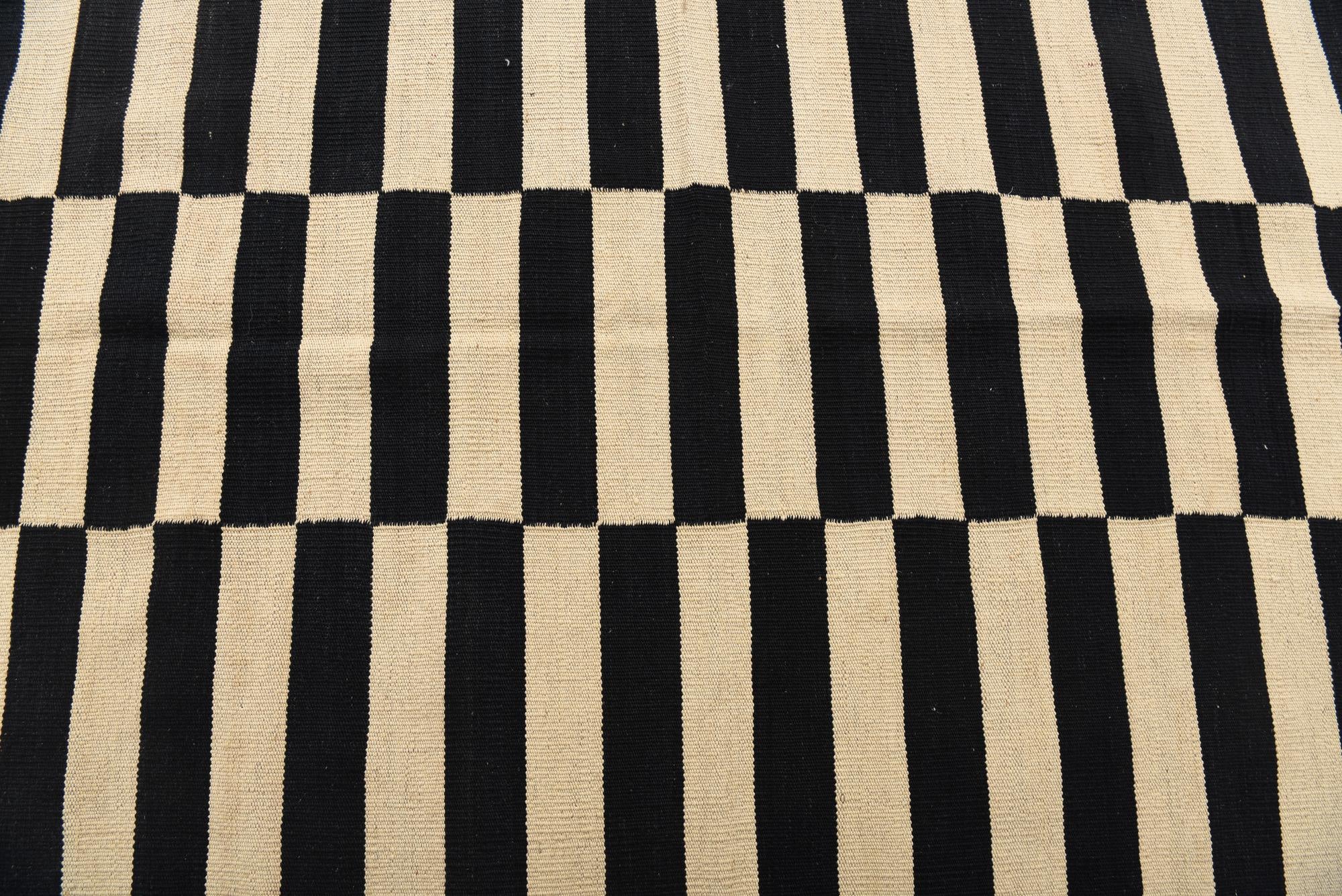 3' 4 x 4' 11 Hand Woven Kilim Modern Wool Rug