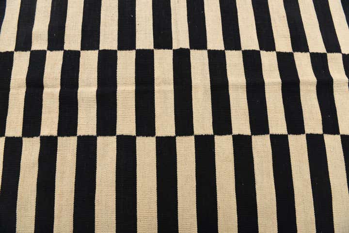 3' 4 x 4' 11 Hand Woven Kilim Modern Wool Rug