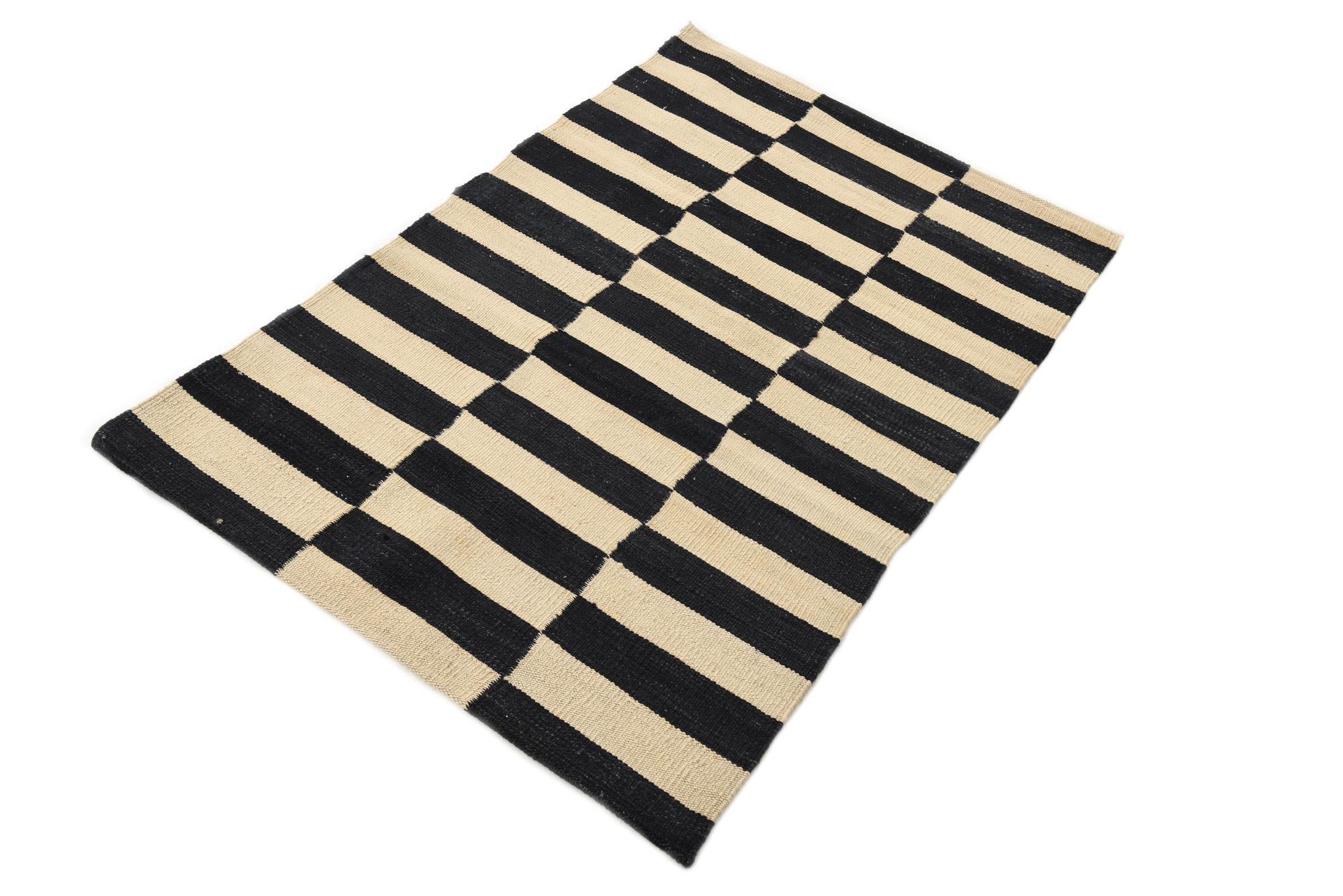 2' 7 x 3' 11 Hand Woven Kilim Modern Wool Rug