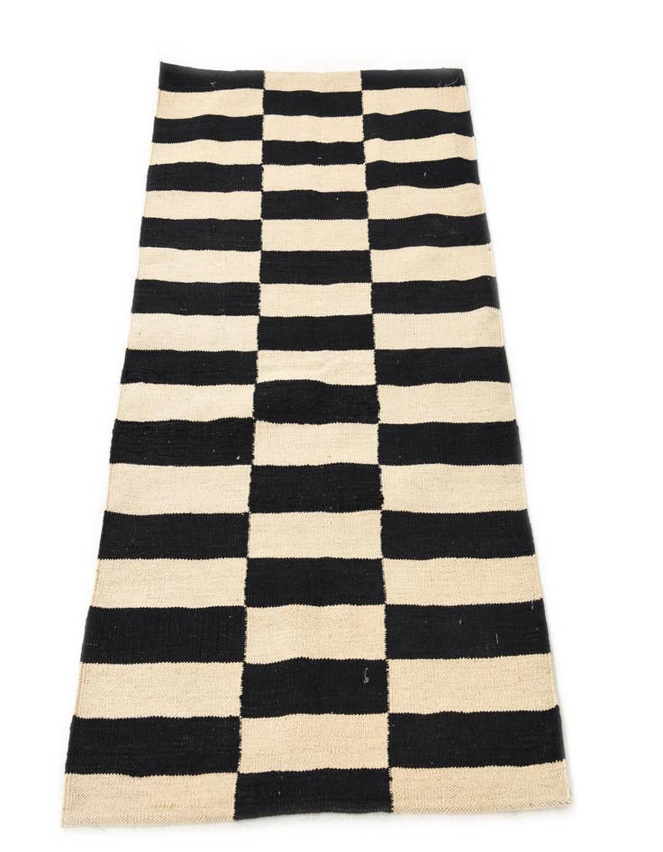 Detail image of 2' 8 x 4'  Hand Woven Kilim Modern Wool Rug