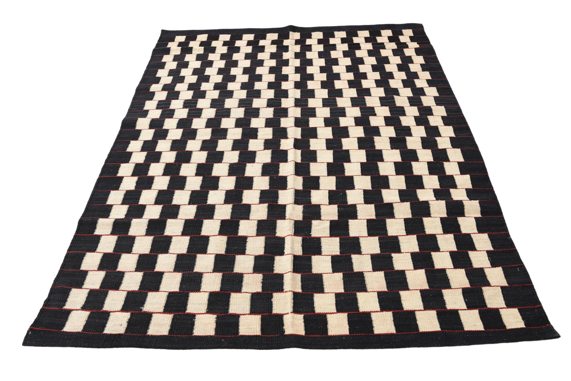 4' 11 x 6' 4 Hand Woven Kilim Modern Wool Rug