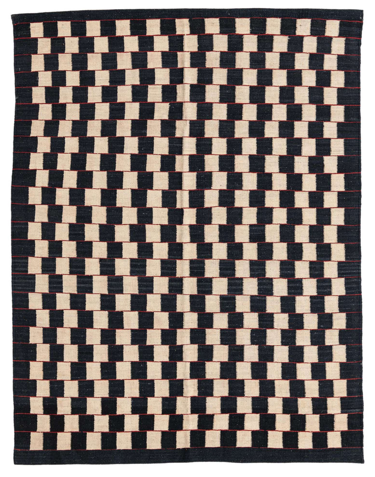4' 11 x 6' 4 Hand Woven Kilim Modern Wool Rug