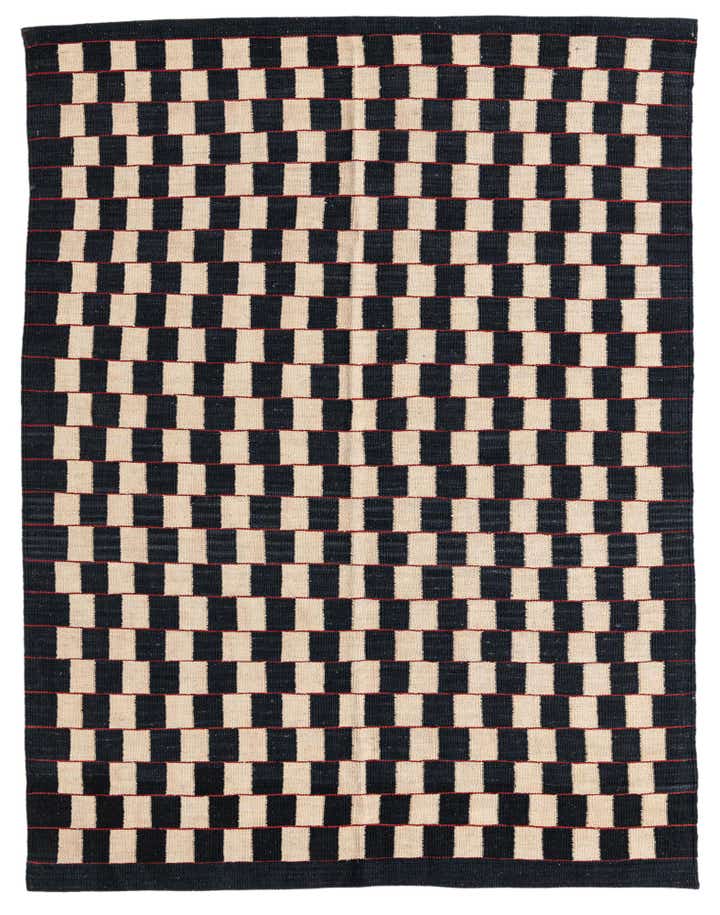 4' 11 x 6' 4 Hand Woven Kilim Modern Wool Rug