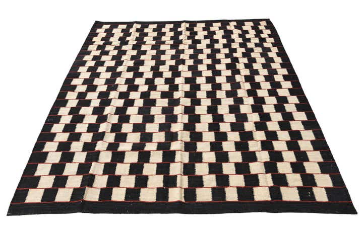 5' 2 x 6' 3 Hand Woven Kilim Modern Wool Rug