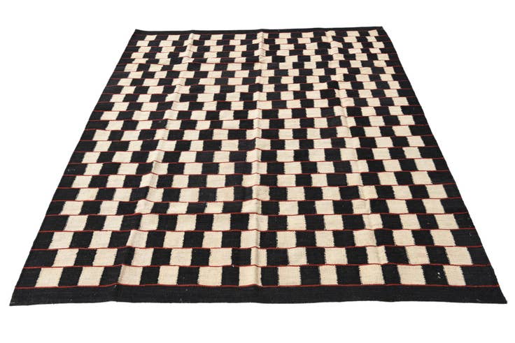 Detail image of 5' 2 x 6' 3 Hand Woven Kilim Modern Wool Rug