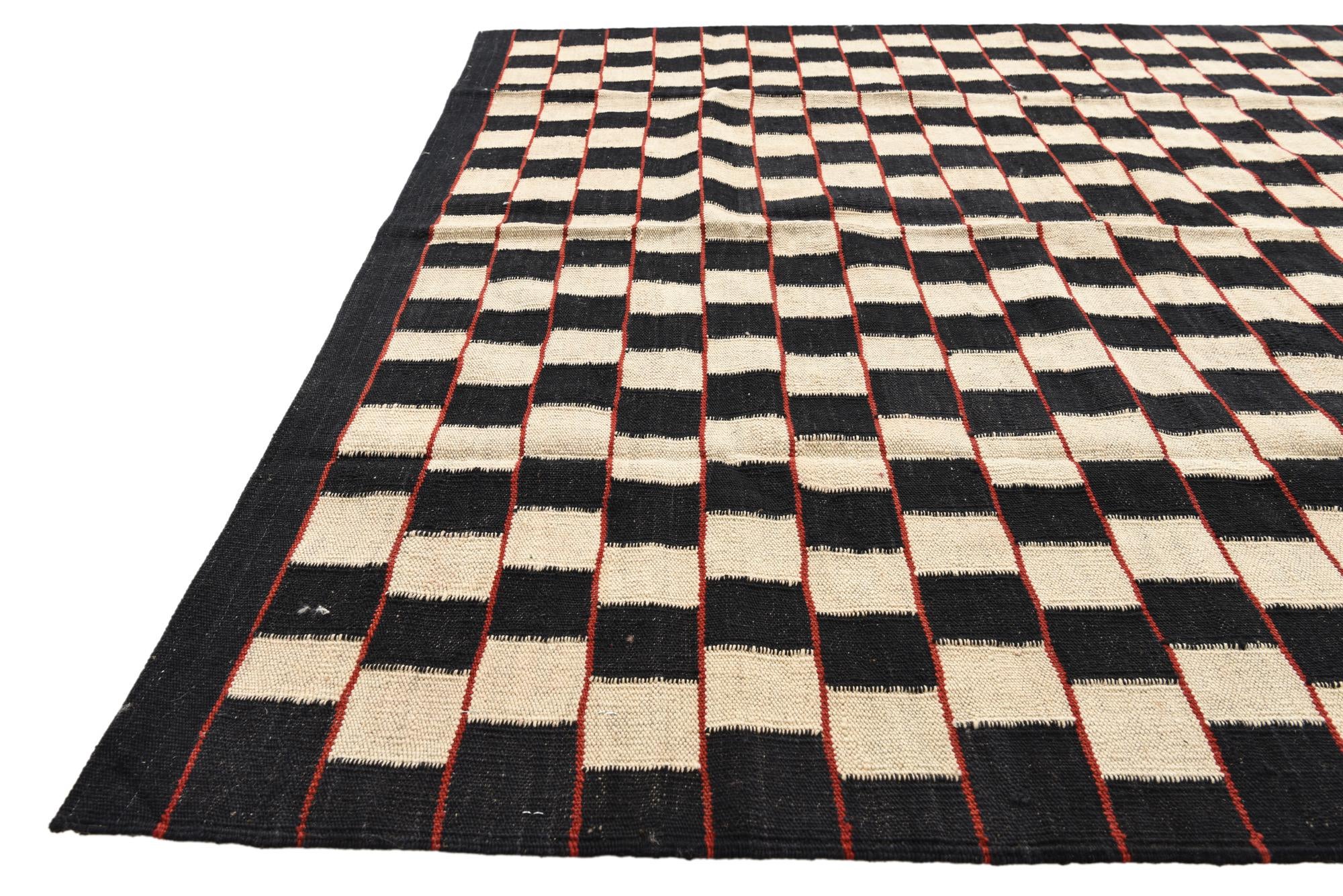 5' 2 x 6' 3 Hand Woven Kilim Modern Wool Rug