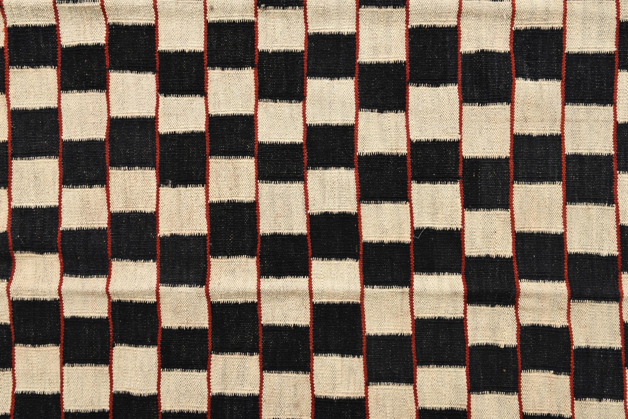 5' 2 x 6' 3 Hand Woven Kilim Modern Wool Rug