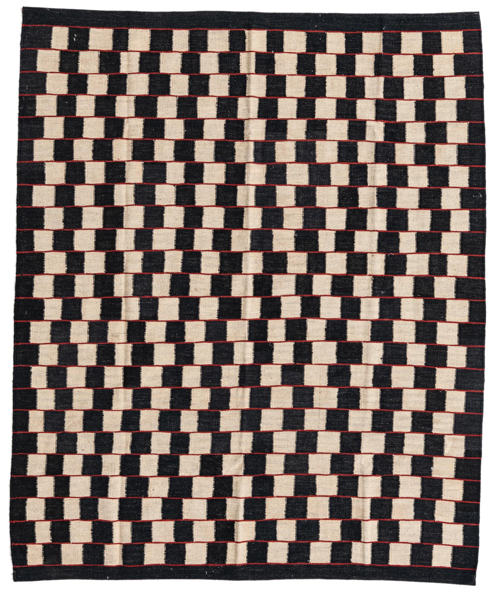 5' 2 x 6' 3 Hand Woven Kilim Modern Wool Rug