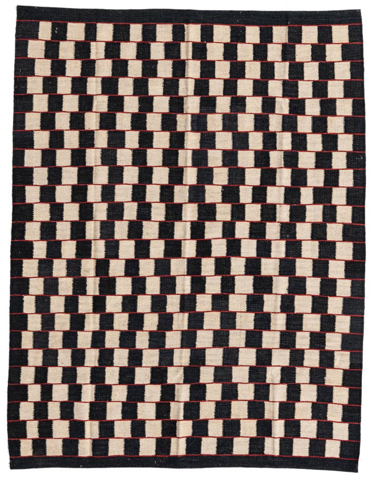 Detail image of 5' 2 x 6' 3 Hand Woven Kilim Modern Wool Rug